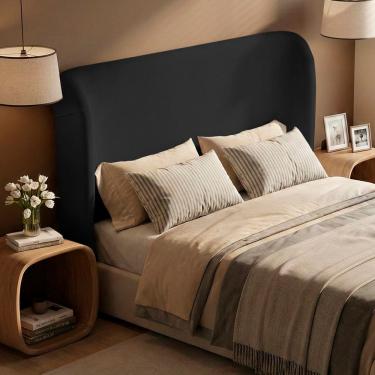 Imagem de Cabeceira Para Cama Box Queen Size Liah 160cm Bouclê Preto - Desk Design