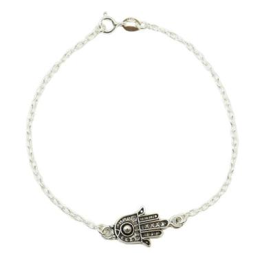 Imagem de Pulseira Mão Fatima Hansa Prata Legitima 925, Prata, 17