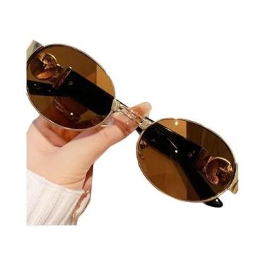 Imagem de Óculos De Sol Unissex Polarizados UV400 Com Armação Oval E Lentes Espe