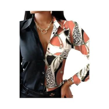 Imagem de Blusa Feminina De Manga Longa Com Estampa Floral, Geométrica E De Letr