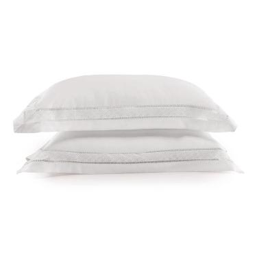 Imagem de Jogo De Fronhas Altenburg Cetim Bambu 300 Fios Unitá Branco 50cm X 70cm