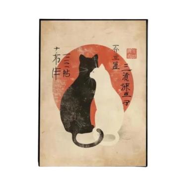 Imagem de Pôster Vintage De Gato-Tigre Com Música Em Tela, Arte Retrô De Toca-Di