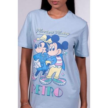 Imagem de Camiseta Disney Minnie e Mickey Retro - Piticas, 14, Azul claro, Uniss