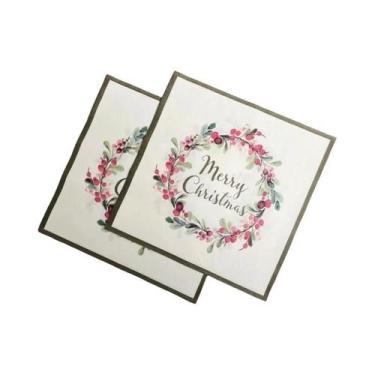 Imagem de Guardanapos De Natal Com Estampa De Guirlanda De Frutas Vermelhas, 20 