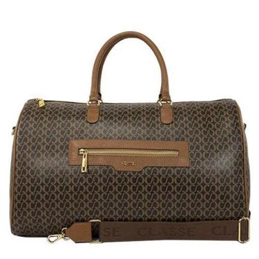 Imagem de Mala Monograma Classe Grande de Mão com Alça Marrom Canvas-Feminino