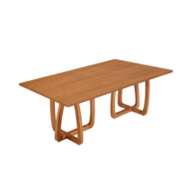 Imagem de Mesa Para Sala De Jantar Flora Tampo Canto Moeda Laminado Cinamomo Imbuia