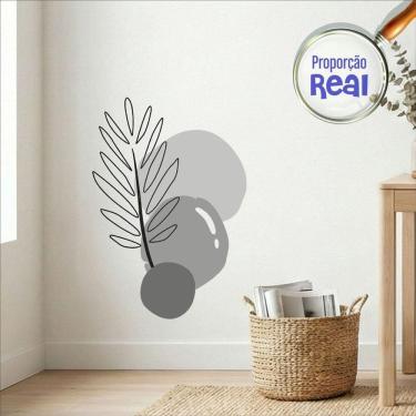 Imagem de Adesivo Floral Boho Cinza Estilo Nórdico 55x80 Minimalista Mod.02