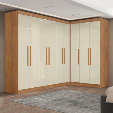 Imagem de Guarda-roupa Modulado de Canto com Puxadores Mdf Paris - Maxel