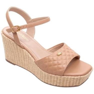 Imagem de Sandália Anabela Via Marte Tiras Largas Conforto e Estilo-Feminino