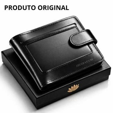 Imagem de Carteira Masculina Couro Legítimo Premium Extra Macio Qualidade Pronta