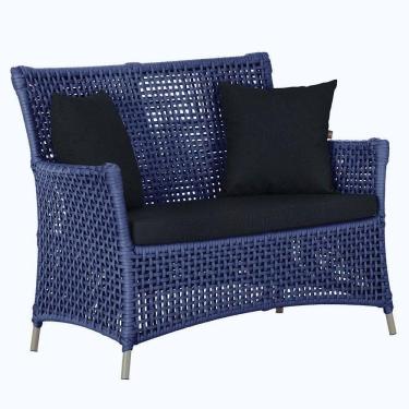 Imagem de 1 Sofá área Externa Igapó Alumínio Fendi Corda Náutica E12 Azul