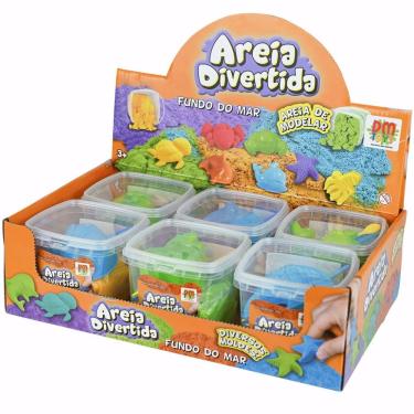 Imagem de Areia de Modelar Areia Divertida Fundo do Mar para Criar Figuras com Moldes 3D Educativa DM Toys