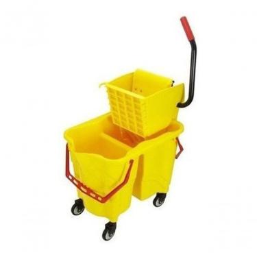 Imagem de Carrinho Balde Espremedor para Mop com 2 Águas e Dreno Amarelo Premium Colchões para Li...