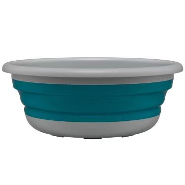 Imagem de Bacia Retrátil Flashlimp 8l Verde Esmeralda para Armazenar Água e Roupas em Pp e Tpr Dobrável para Casa