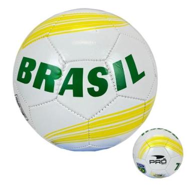 Imagem de Bola do brasil 6191 - branca com listra amarela em formato de c - Pro 