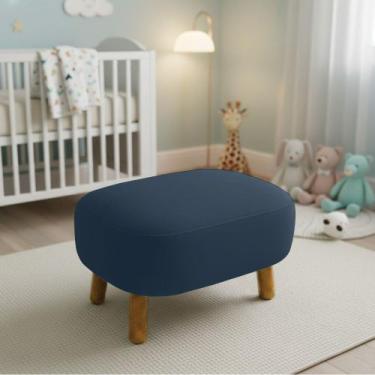 Imagem de Puff Sala Decorativo Jhessy Madeira Suede D03 - D Rossi - DRossi, Azul