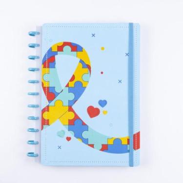 Imagem de Caderno Amor ao Autista Médio M Disco Reposicionável Capa Dura Disko
