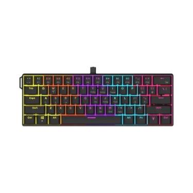 Imagem de Teclado Mecânico Gamer RGB Com Fio, 61 Teclas, Switches Vermelhos Hot-