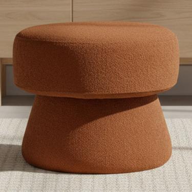 Imagem de Puff Redondo Orgânico Quarto Infantil Laura D02 Bouclê Terracota B-125 - Lyam Decor