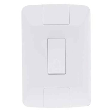 Imagem de Interruptor para Campainha Linha Aria com Suporte Incorporado e Furo Oblongo Branco Tra...