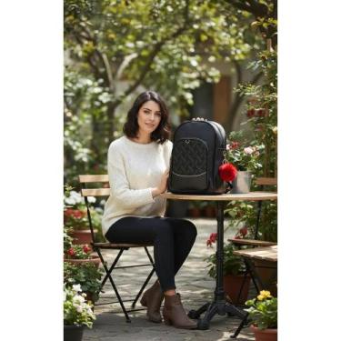 Imagem de Mochila Feminina Pequena Couro Elegante Preta - Congratulations Store