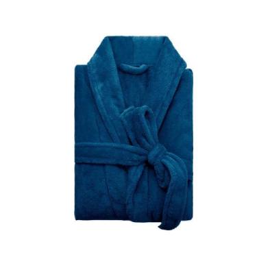 Imagem de Roupão de Banho e Inverno Feminino e Masculino Microfibra Camesa, Azul