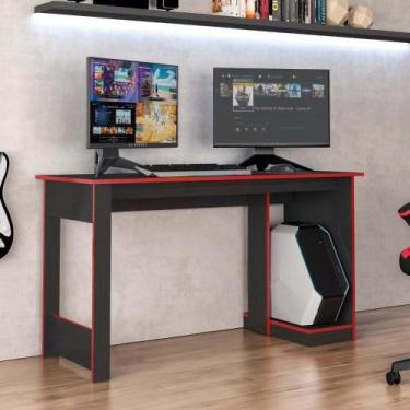 Imagem de Mesa Gamer Computador Escrivaninha Preta Vermelha Caemmun - CAEMMUN MÓ
