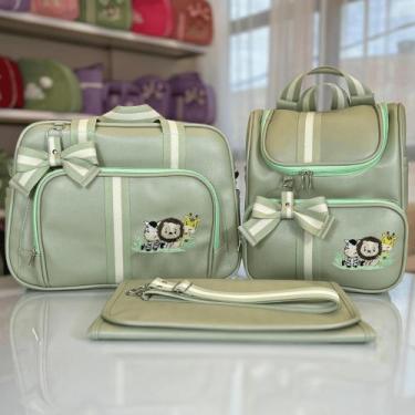 Imagem de Kit Bolsa Maternidade Luxo Premium 2 Peças Grande Impermeável + Mochil