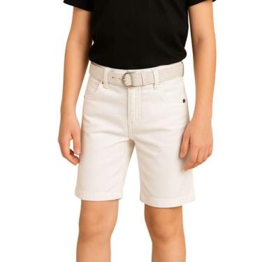 Imagem de Shorts Infantil jeans com Cinto Meninos Verão Festas - anjo da mamãe, 