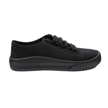Imagem de Tenis feminino moleca todo preto confortável e versátil, Preto, 36