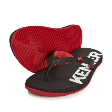 Imagem de Chinelo Sandália Kenner Red Masculino Fixador Silicone Macio, Preto, V