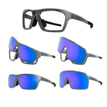 Imagem de Óculos Hb Presto Grafeno 2 Lentes Clip On Grau L Blue Chrome