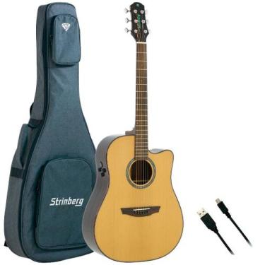 Imagem de Violão strinberg diamond folk dd4sc rt sólido nat c/ bag