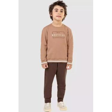 Imagem de Conjunto Infantil Menino Calça e Blusão Moletom Peluciado Coloritta, M