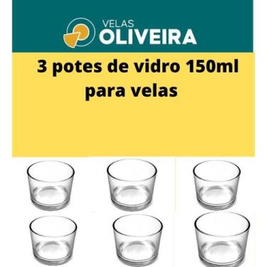 Imagem de kit 3/6 Copo de vidro Nadir 150ml para vela artesanais - Velas Oliveir