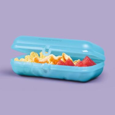 Imagem de Porta sanduíche quadrado snack grande azul da tupperware