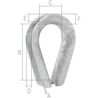 Imagem de Anilha Sapatilho para Cabo de Aço 4,76mm 3-16 Aço Carbono Zincado para Laços e Ilhoses Vonder