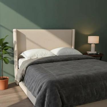 Imagem de Cabeceira Estofada Com Encaixe Perfeito em Sua Cama de Casal 140x120cm