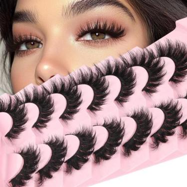 Imagem de Cílios postiços Losha Fluffy Cat Eye 3D Faux Mink, 7 pares