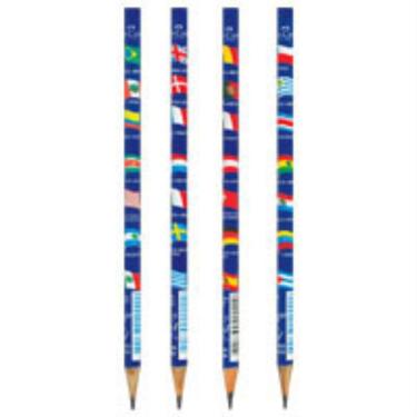 Imagem de Lápis Faber-Castell Ecolápis Bandeira Fantasia Redondo Decorado Caixa com 144 Preto