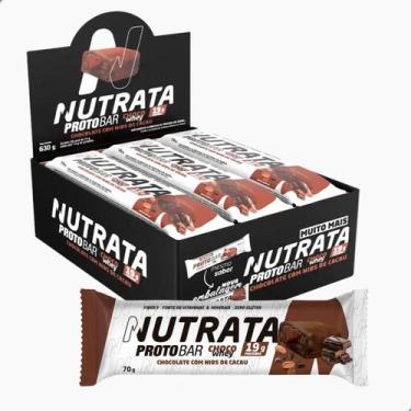 Imagem de Barra de Proteína Proto Bar 70g 9 Unidades Nutrata, Chocolate Com Nibs