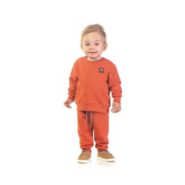 Imagem de Conjunto Moletom Infantil Casaco + Calça Dila 03999, P, Ferrugem