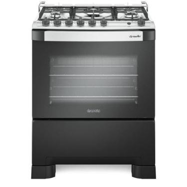 Imagem de Fogão 5 Bocas Mueller Decorato Gourmet Tripla Chama Preto Fosco , Pret