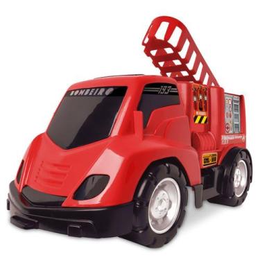 Imagem de Caminhão Bombeiro Infantil Vermelho Brinquedo -  Samba Toys