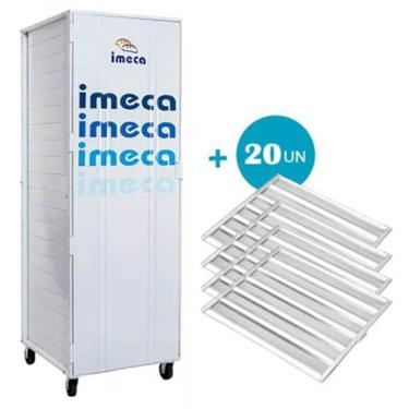 Imagem de Câmara para Crescimento de Pães 1864 com 20 Esteiras 5 Tiras 100gr 58x70 Desmontável em Aço Carbono Branco Imeca