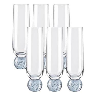 Imagem de Conjunto 6 Taça Champanhe Bola Orbe 300ml Pé De Esfera Marinha Tuut - 