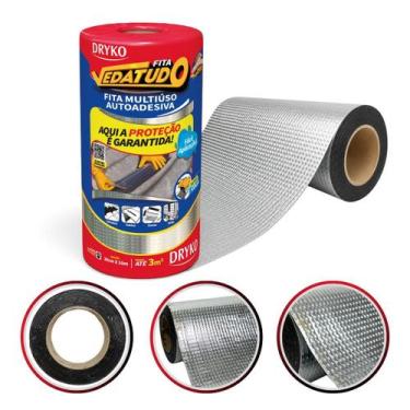 Imagem de Fita Multiuso Alumínio Impermeabilizante 30 cm x 10 m Vedatudo Dryko M