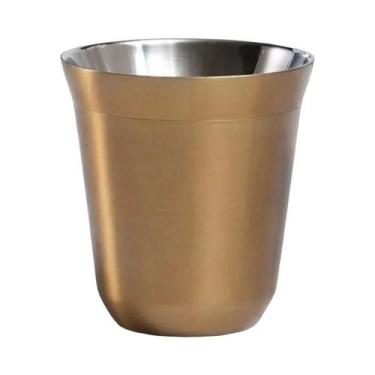 Imagem de Copo De Água E Café Em Aço Inoxidável De Dupla Camada, Cor Sólida, 80m