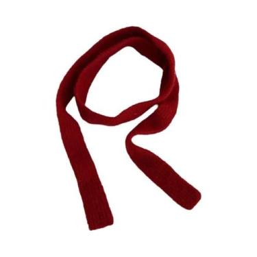 Imagem de Cachecol Feminino Listrado De Pelúcia Fino E Estreito Estilo Coreano D