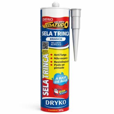 Imagem de Sela Trinca Selante Acrílico Branco 380g Dryko Vedatudo Rachadura Fiss